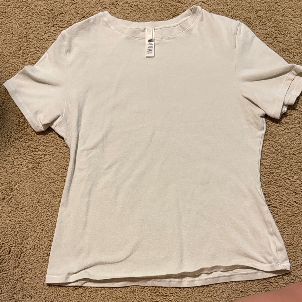 SKIMS Cream Short Sleeve Tee- Cotton Jersey